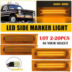 2X Amber LED Side Marker Lights for Chevrolet GMC Suburban K10 K20 K30 (1981–1991)
