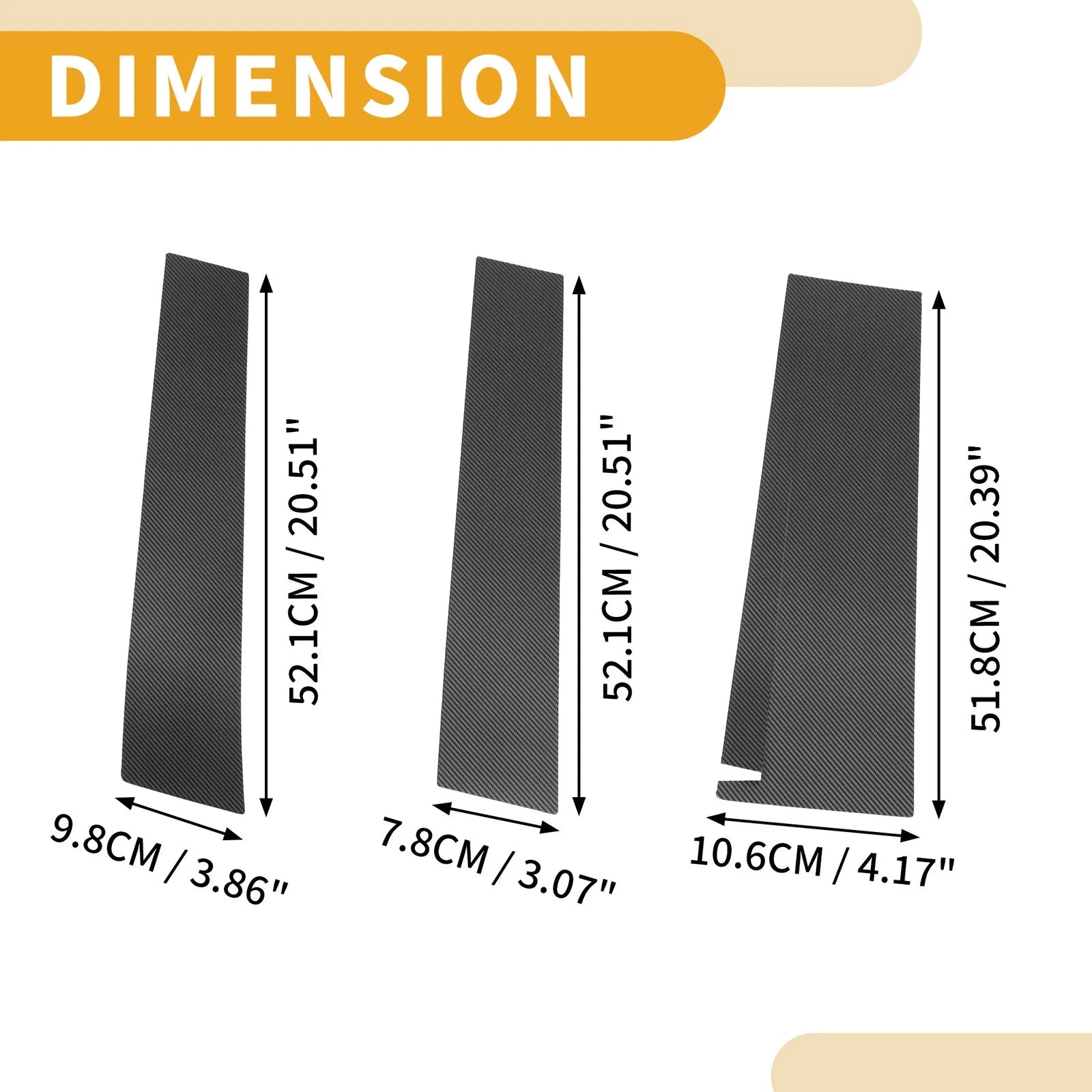 6 Pcs Door Pillar Window Trim for Honda STEPWGN (2022–2024) Carbon Fiber Black