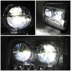 Chrome Housing LED DRL Sequential Turn Signal Headlights for Kenworth W990 (2019–2022)