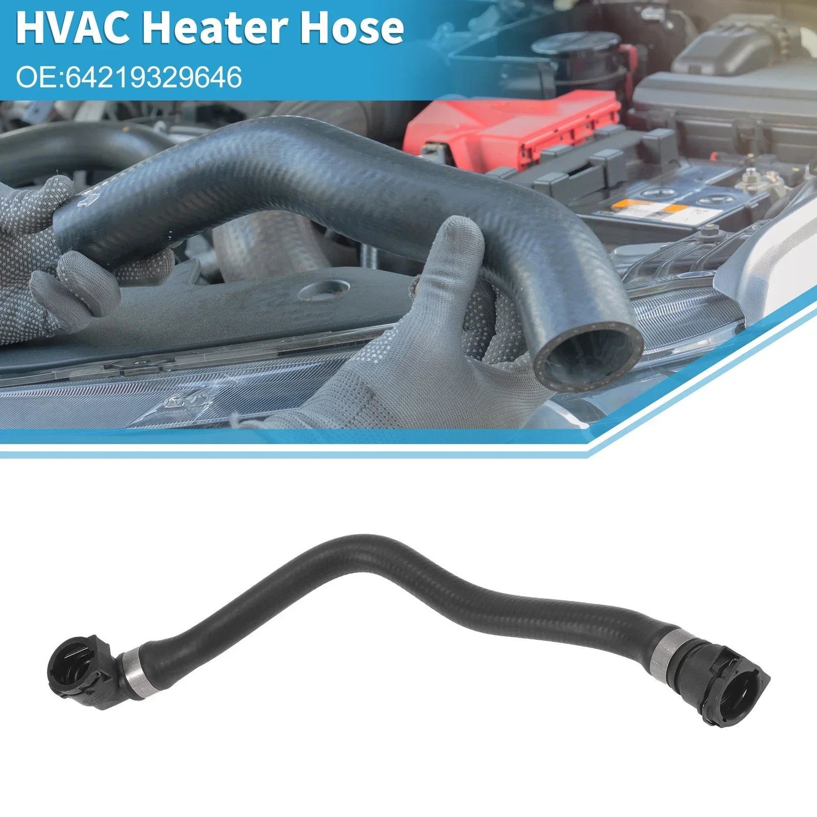 Heater Hose 1Pc Rubber Black for BMW 230i 2.0L (2017-2020)