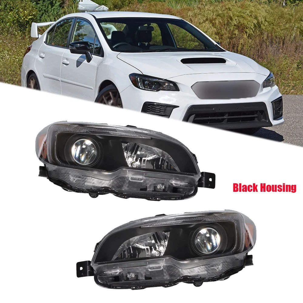 Headlight Assembly for Subaru WRX (2015–2021) Left + Right Halogen Black