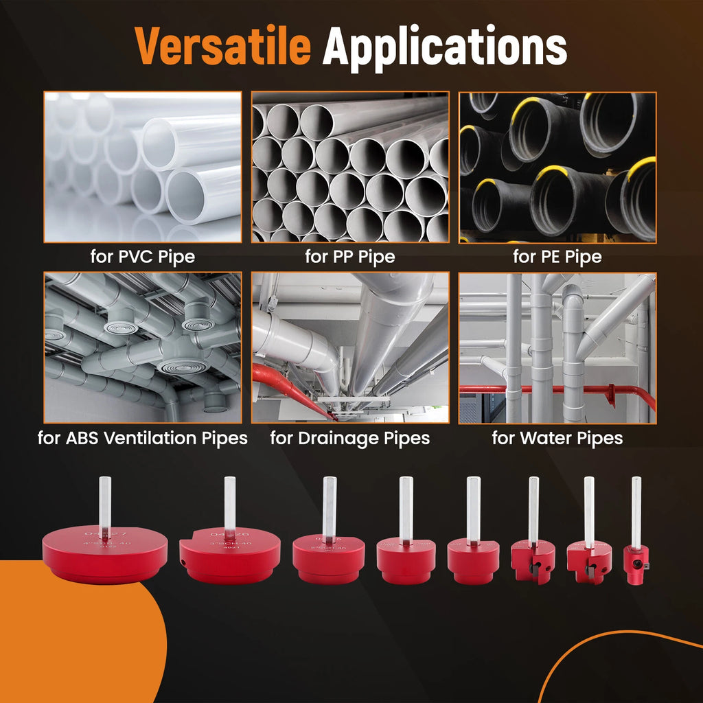 Set of 8 PVC Pipe Reamers for Standard 1/2" Drills