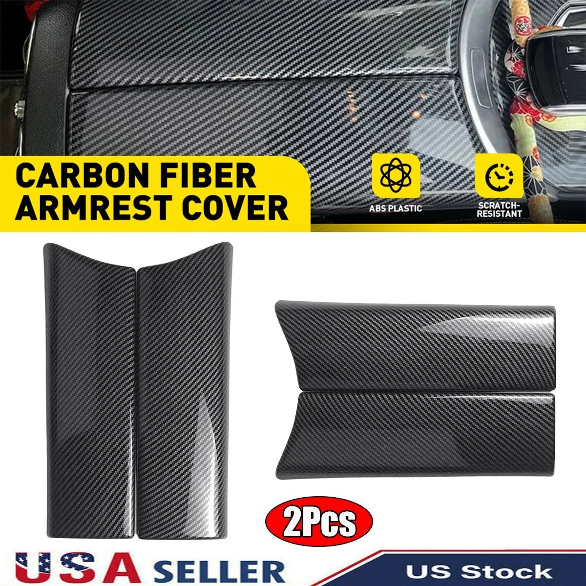 2X Center Armrest Box Storage Trim for Mercedes Benz C W205 GLC X253 (2015–2020)