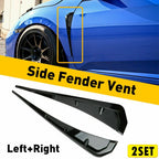 Set of 4 Glossy Black Fender Vent Air Wing Covers for Universal Fit