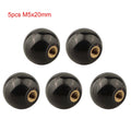 Set of 5 Round Bakelite Lever Knobs for Machines