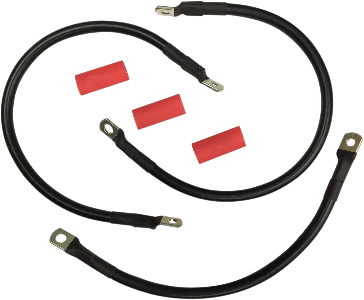 Set of 2 Black Battery Cables for Harley FXR (1982–1988) E25-0091B-T5