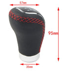 Black 5 Speed Leather Manual Gear Shift Lever Head for Car