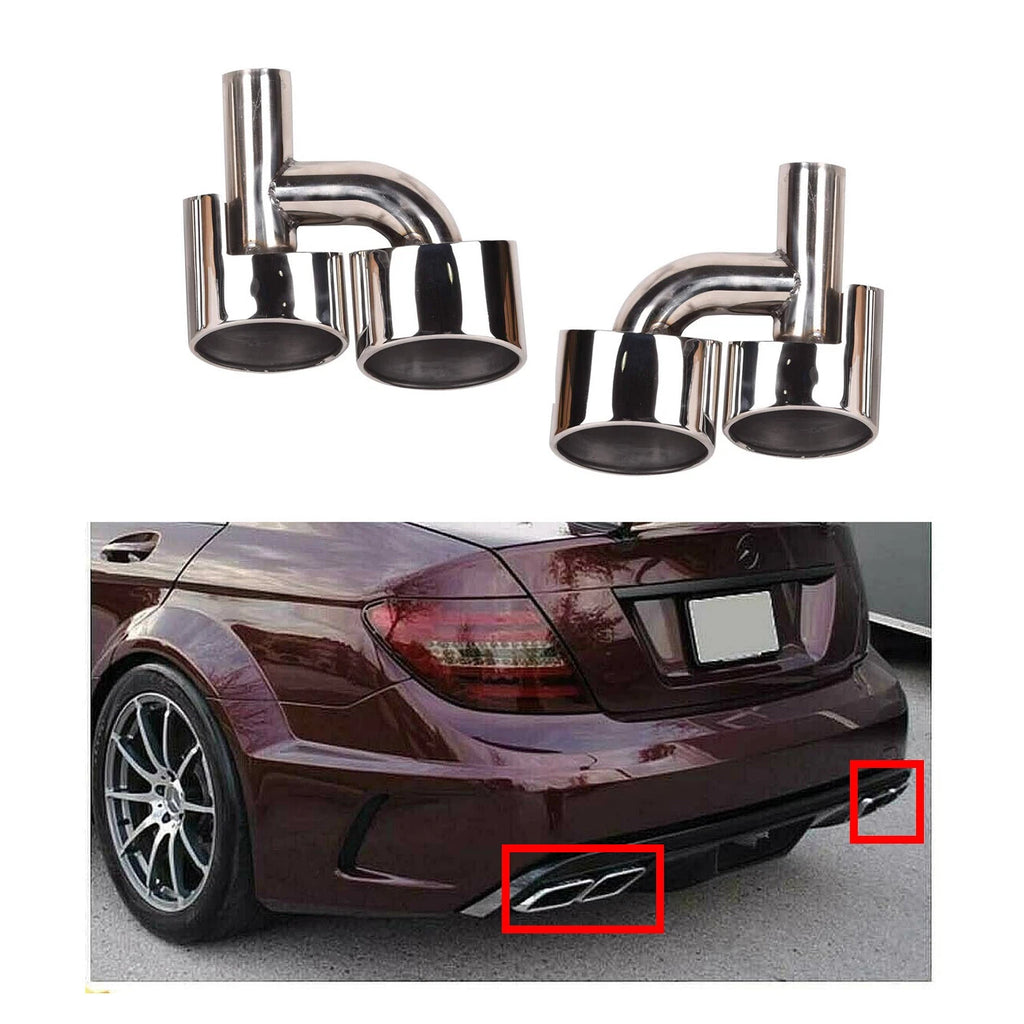 Exhaust Muffler Pipe Tips for Mercedes Benz C-Class W204 (2008-2015)