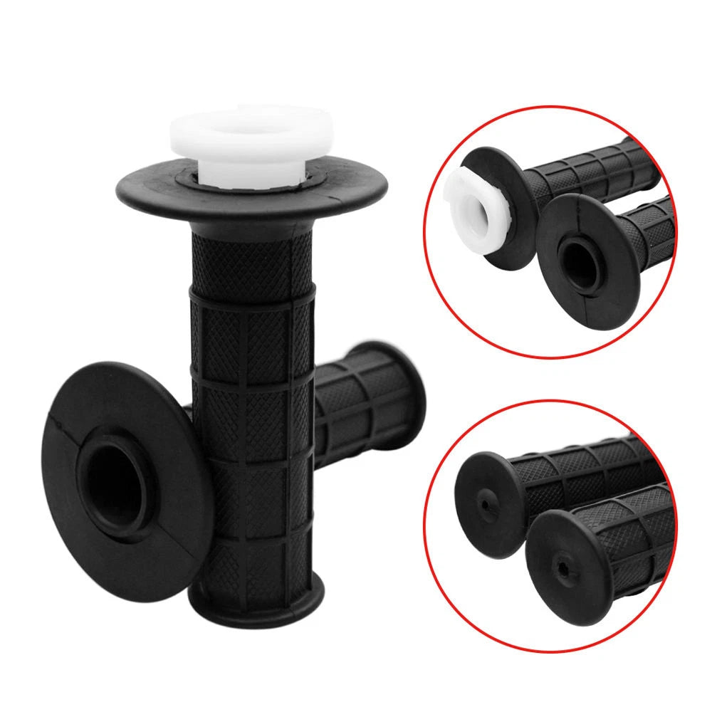Set of 2 Black Hand Grips + Throttle Tube for 49cc 90cc Motorcycle Dirt Bike