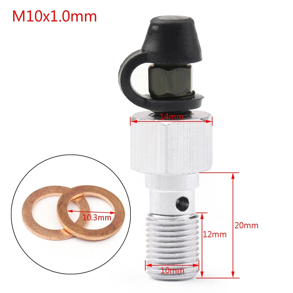 M10 X 1.0mm Brake Bleeder Nipple Caliper Bleed Screw Valve for Motorcycle Car