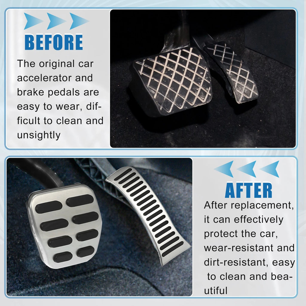 Set of 3 Accelerator Brake Pedal Covers for Volkswagen Golf (2010–2013)