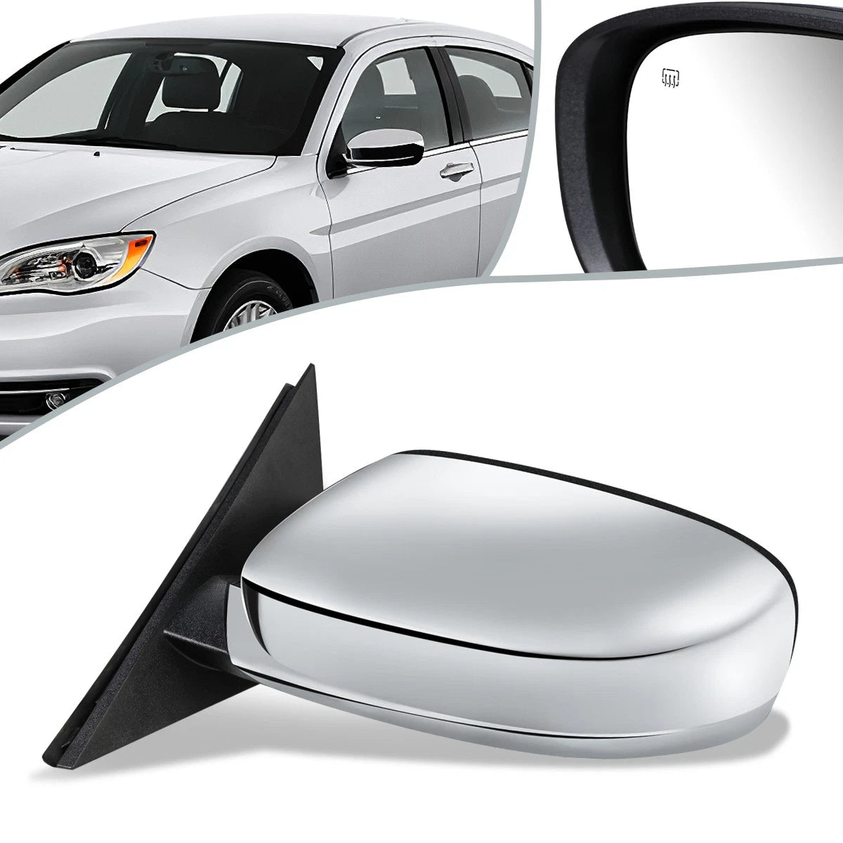 Driver Side Mirror for Chrysler 300 (2011–2018) CH1320336, Heated, Powered