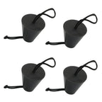 Set of 4 Scupper Plugs for Kayaks (3/4" to 1.5" Holes) Black