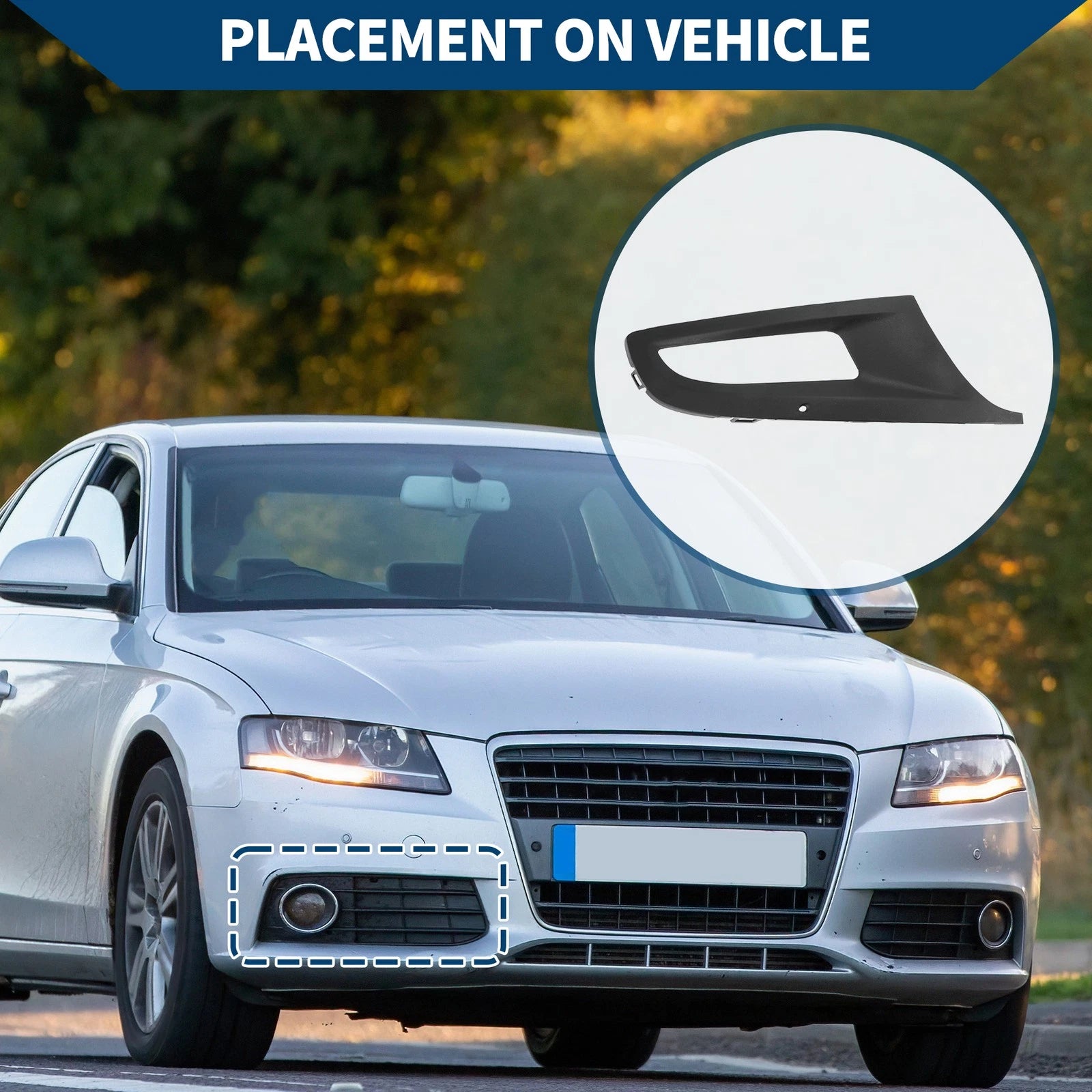 1pc Fog Light Grill for Volkswagen Polo (2010–2012) No. 6RD853665