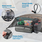Elastic Cargo Mesh Organizer Net Kit for Pickup Trucks Trailers (4' x 4')
