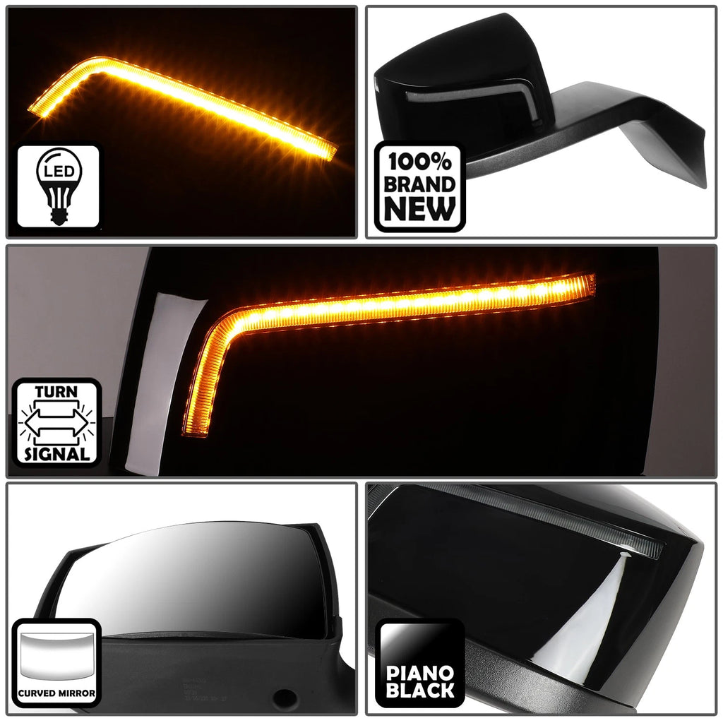 L-Shape Sequential LED Hood Mirrors for Volvo VNL 300 400 760 860 (2018–2021)