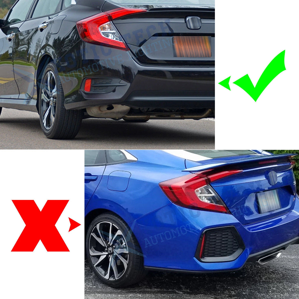 Carbon Fiber ABS Rear Tail Light Bezel for Honda Civic 2016-2021 Sedan