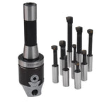 Set of 9 Boring Heads for Bridgeport (R8 Shank)