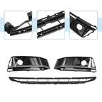 Front Lower Bumper Grille for Audi A4 B9 (2016–2018) Black, No Hole