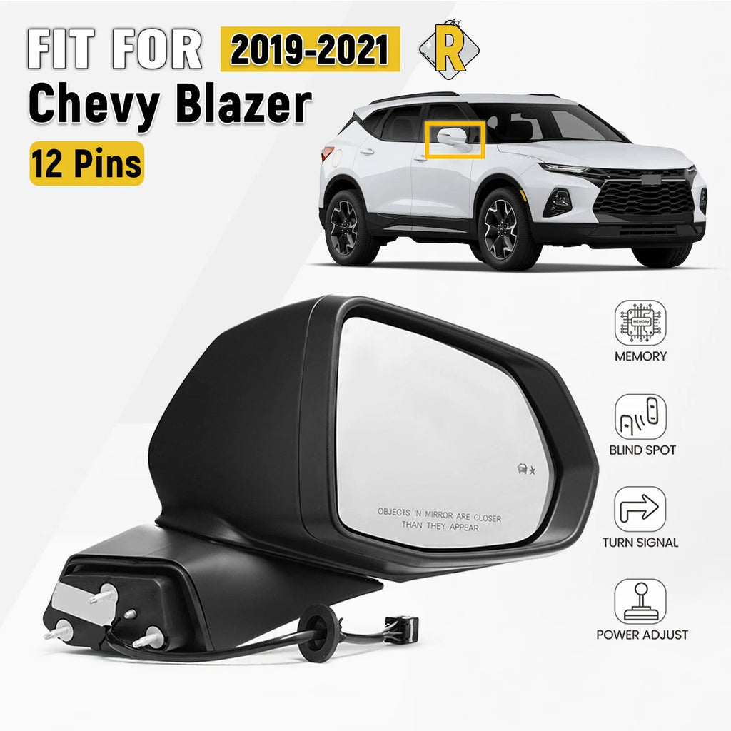 Right Side Mirror with Turn Signal, BSD, Memory for Chevy Blazer (2019–2021)