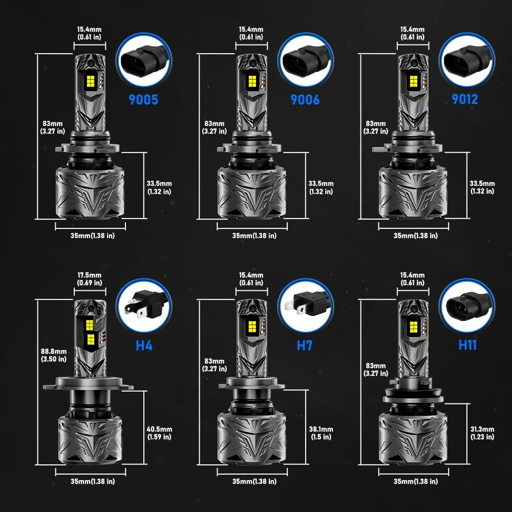 LED Headlight Bulb 9004 9005 9006 9007 H4 H7 H13 H11 9012 for Vehicles