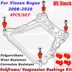 4X Front Subframe Poly Bushing Kit for Nissan Rogue (2008–2020)