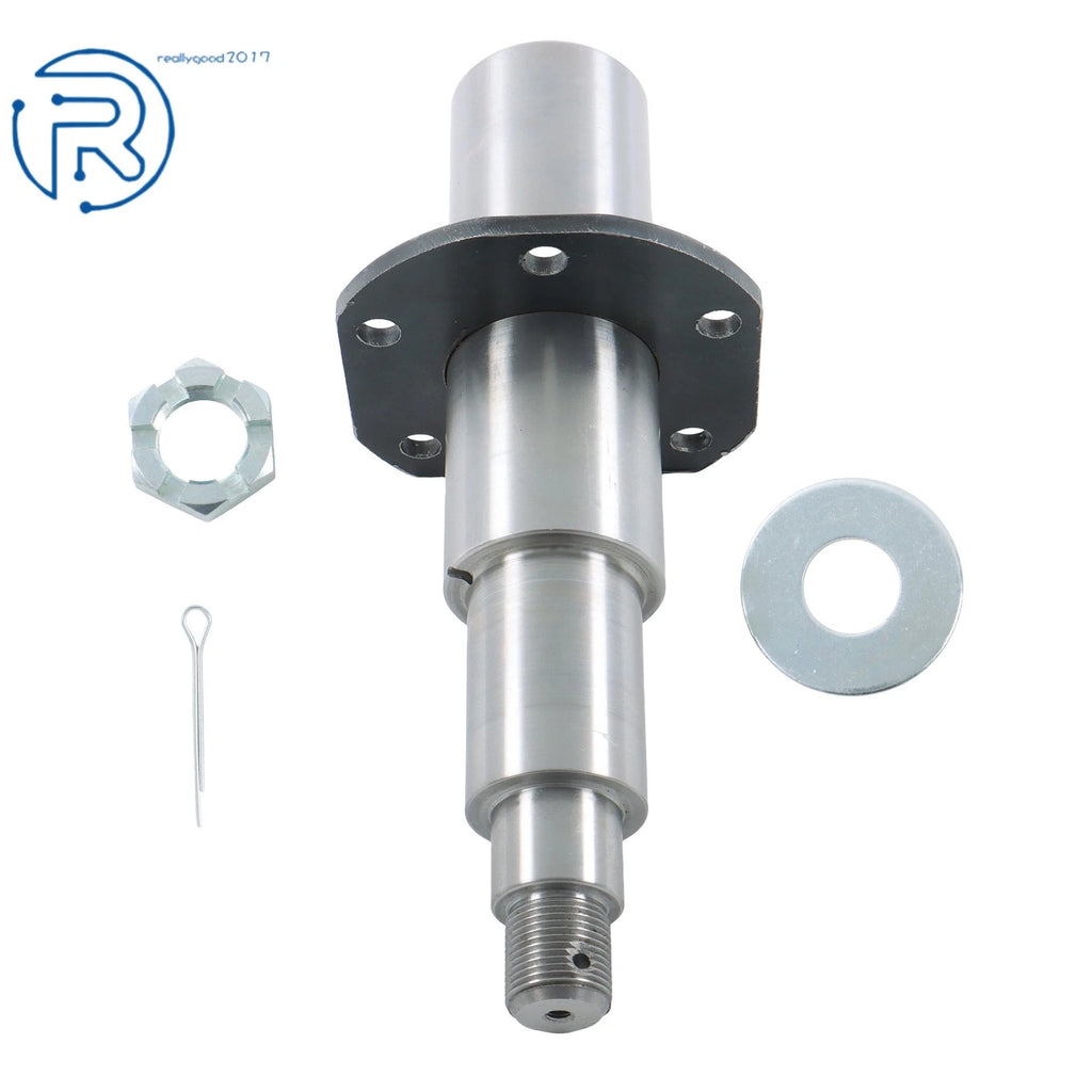 7000lbs Round Spindle Kit w/Brake Flanged E-Z Lube #42 for Trailer Axle (11' × 2.25')