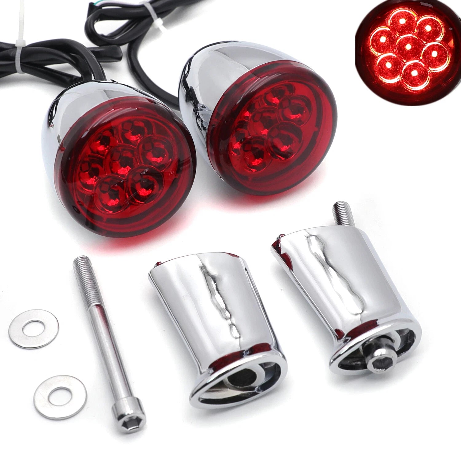 Rear Running Brake Turn Signal Light Indicator Red for Harley Sportster (1992–2023)