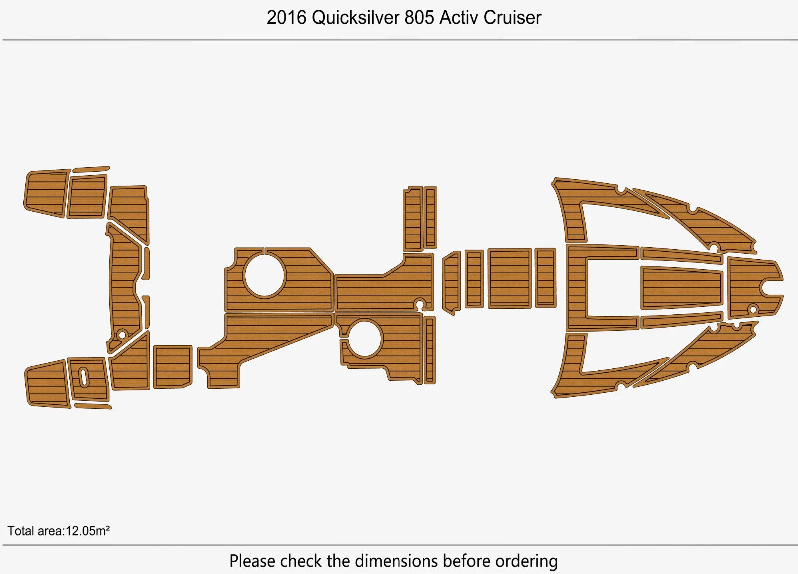 EVA Foam Teak Deck Floor Mat for Quicksilver 805 (2016)