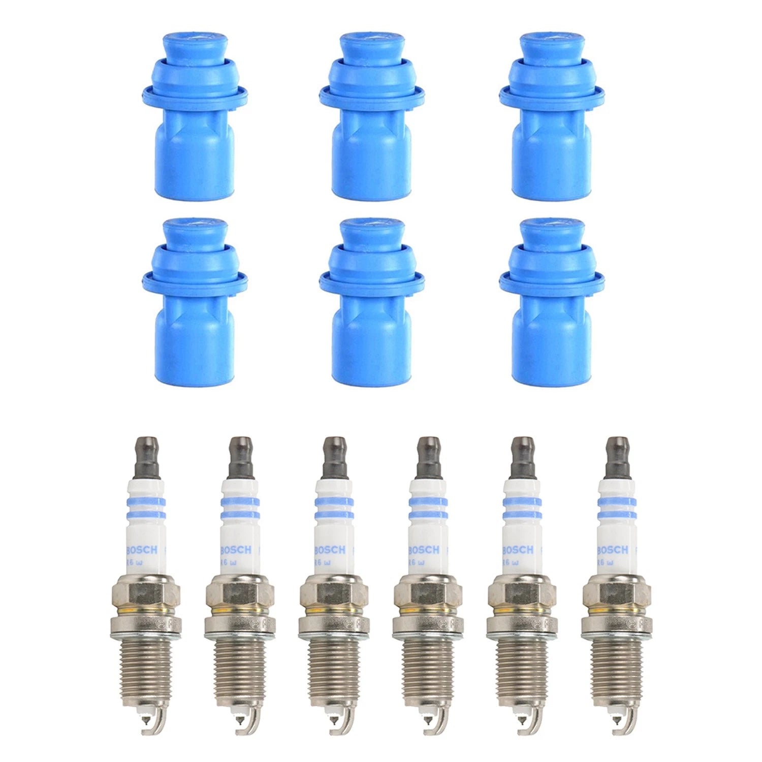 Set of 6 Platinum Spark Plugs & Ignition Coil Boot Kit for GS300 SC300 (1992–2005)