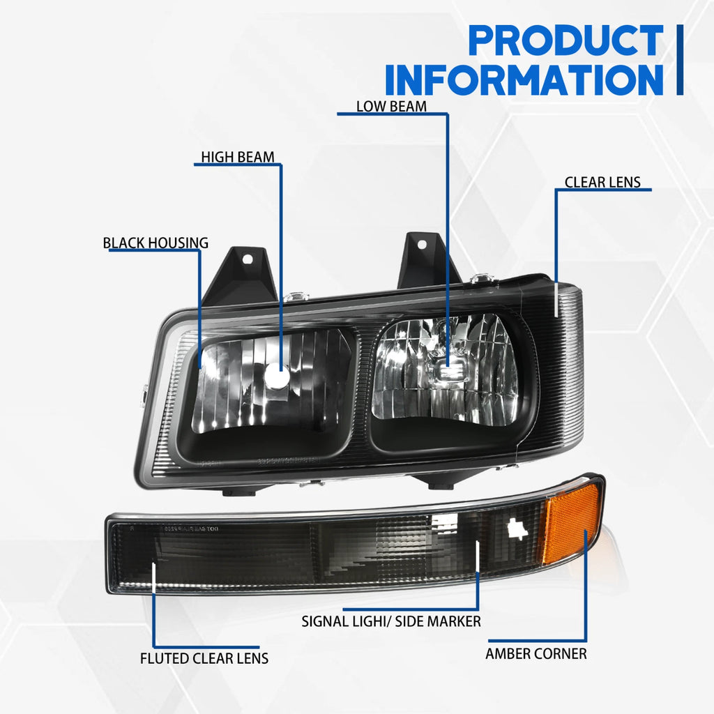 Headlight and Bumper Signal Lamp Assembly for Express Savana (2003–2024)