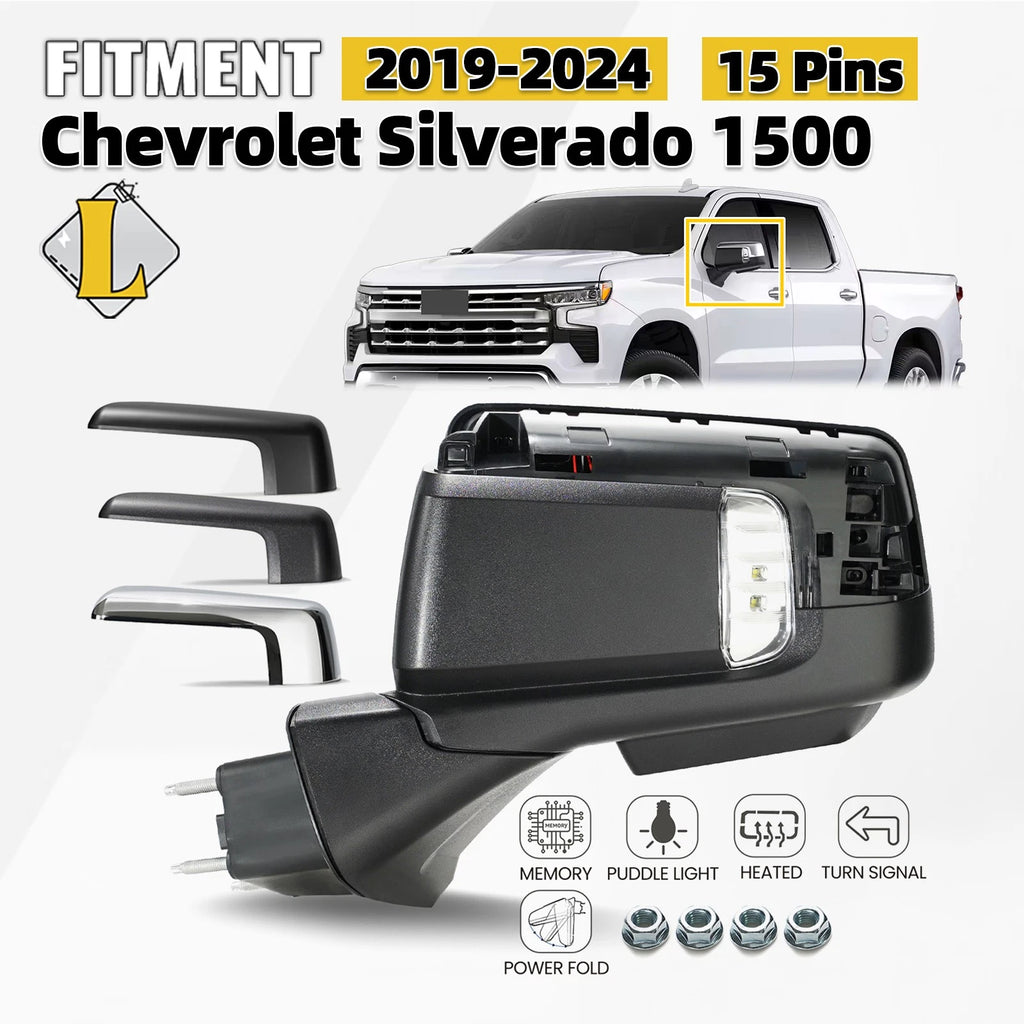 Heated Side Mirror with LED Lamp for Chevy Silverado 1500 (2019–2024)