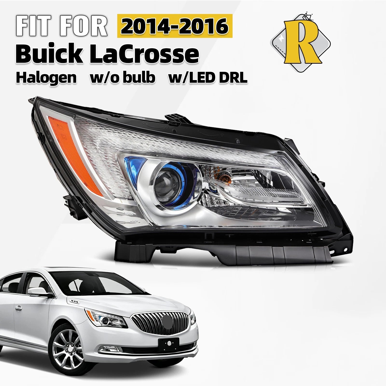 Halogen Headlight with LED DRL Projector for Buick LaCrosse (2014–2016)