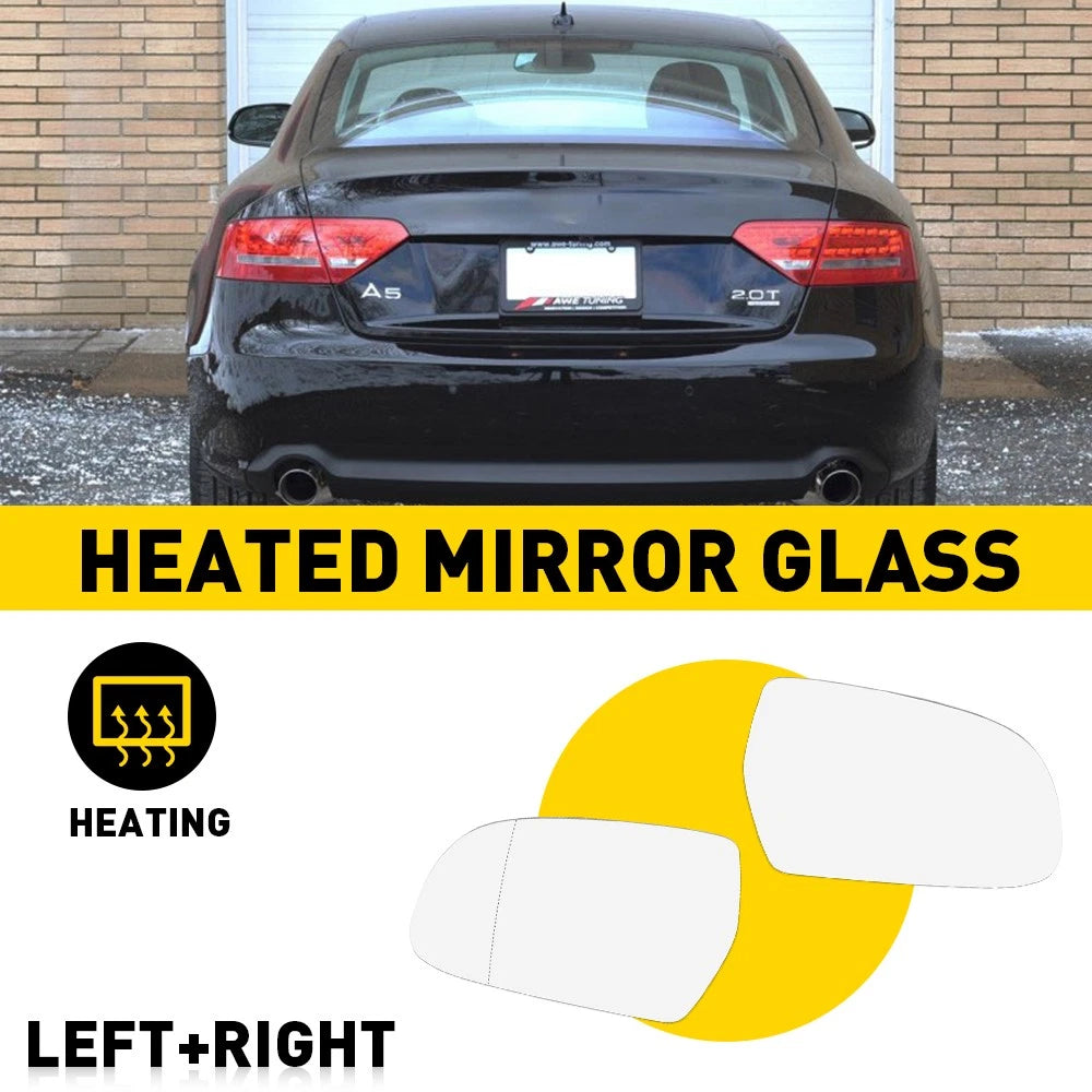 2X Heated Mirror Glass for Audi A3 A4 A5 Quattro (YYYY–YYYY)