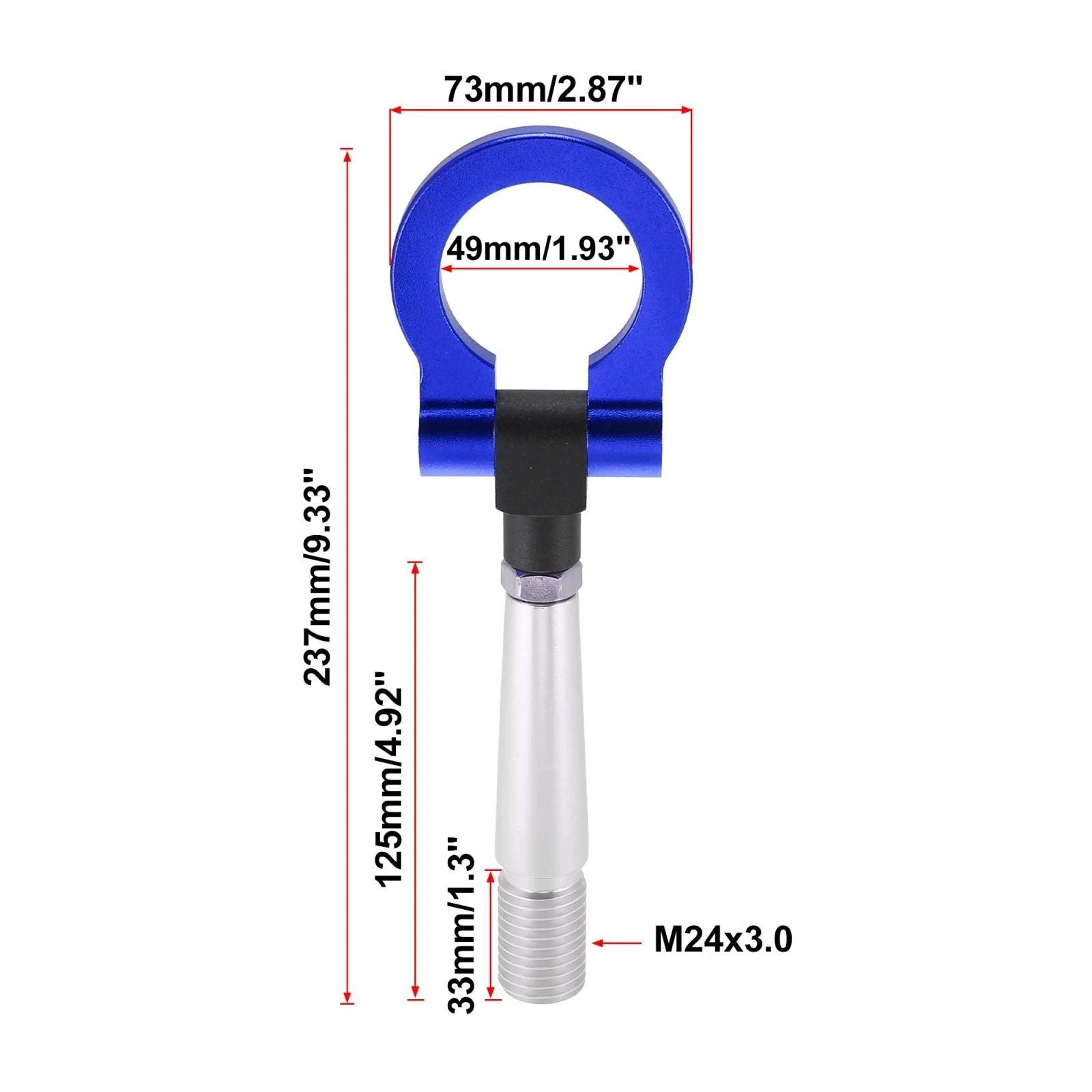 Tow Hook Screw On Round Ring for Mitsubishi Lancer EVO X (2008–2015) - Blue