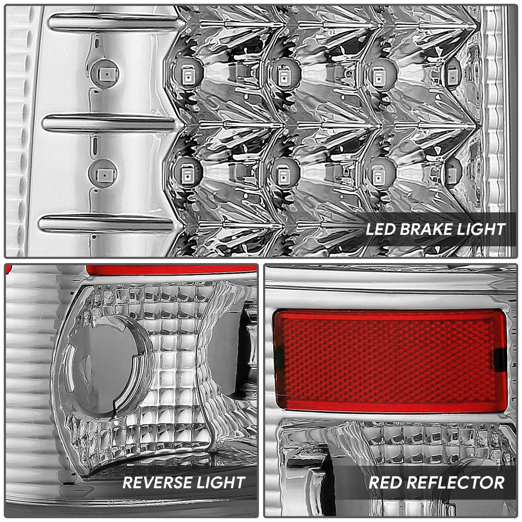 Set of 2 LED Tail Brake Light Lamps for Ford F250 F150 (1999–2007) Chrome