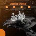 Front Steering Knuckles and Wheel Hub Bearings for Toyota Corolla Matrix (2014–2018)