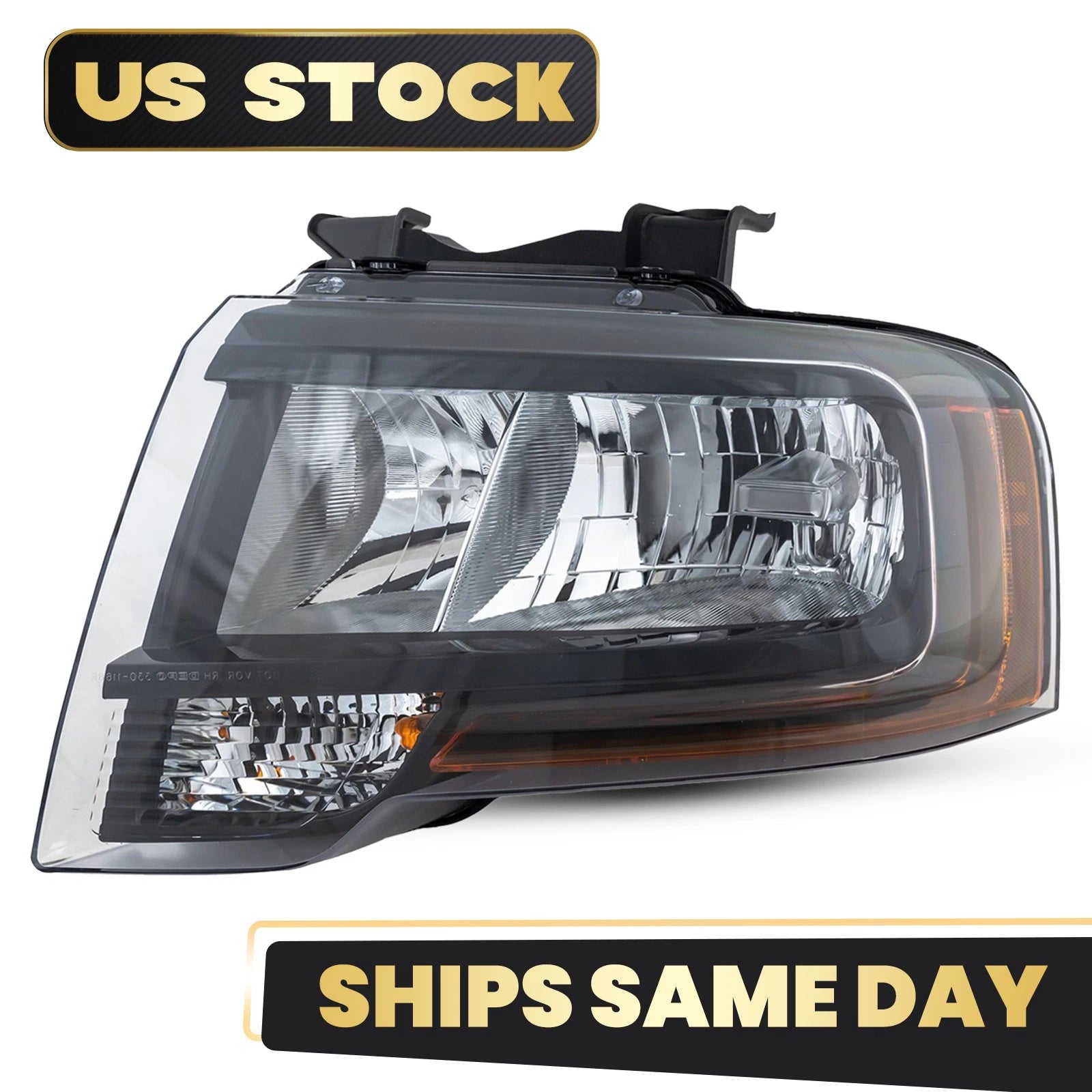 Halogen Headlight for Ford Expedition (2015–2017) w/ Bulb Reflector Black Left
