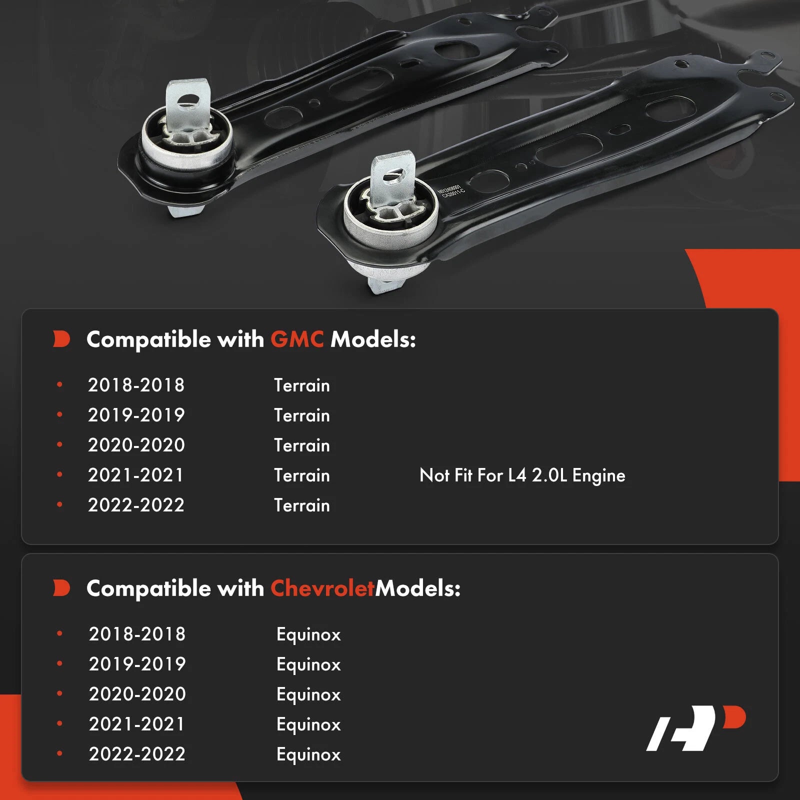 2X Rear Trailing Arm for Chevrolet Equinox GMC Terrain (2018â2022)
