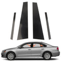4 x Black Door Trim Pillar Post Covers for VW Jetta (2012-2018)