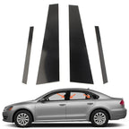 4 x Black Door Trim Pillar Post Covers for VW Jetta (2012-2018)