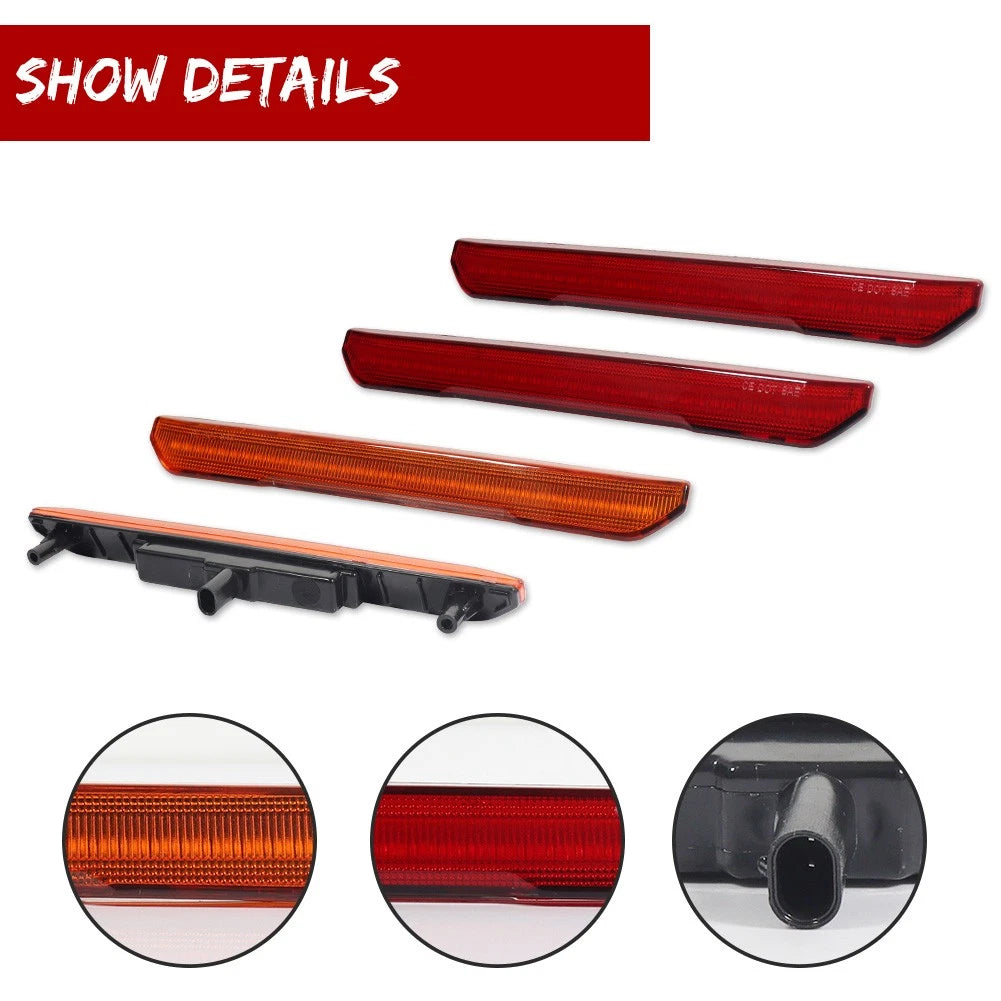 Amber & Red LED Side Marker Lights for GMC Sierra 2500 3500 (2020–2024)