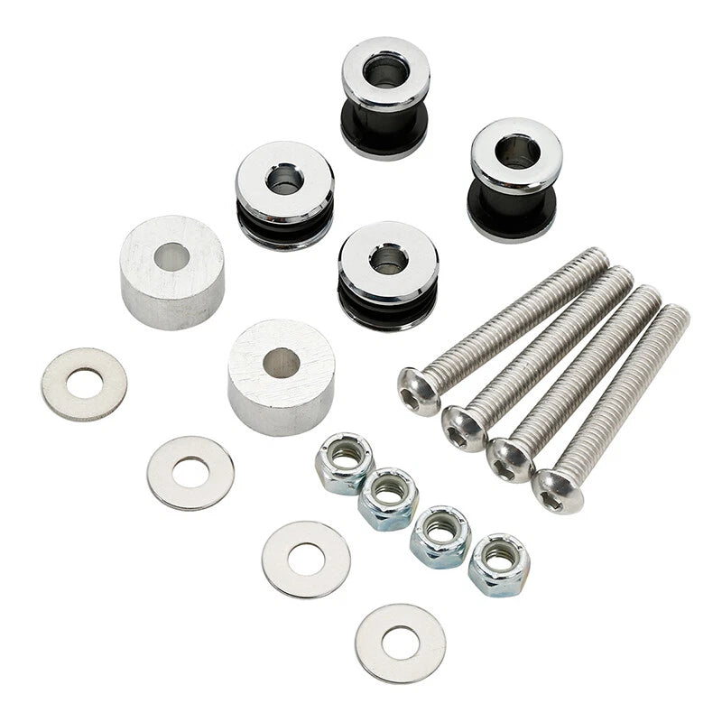 Chrome Sissy Bar Docking Hardware Kit for Harley Softail Fatboy (2000–2017)