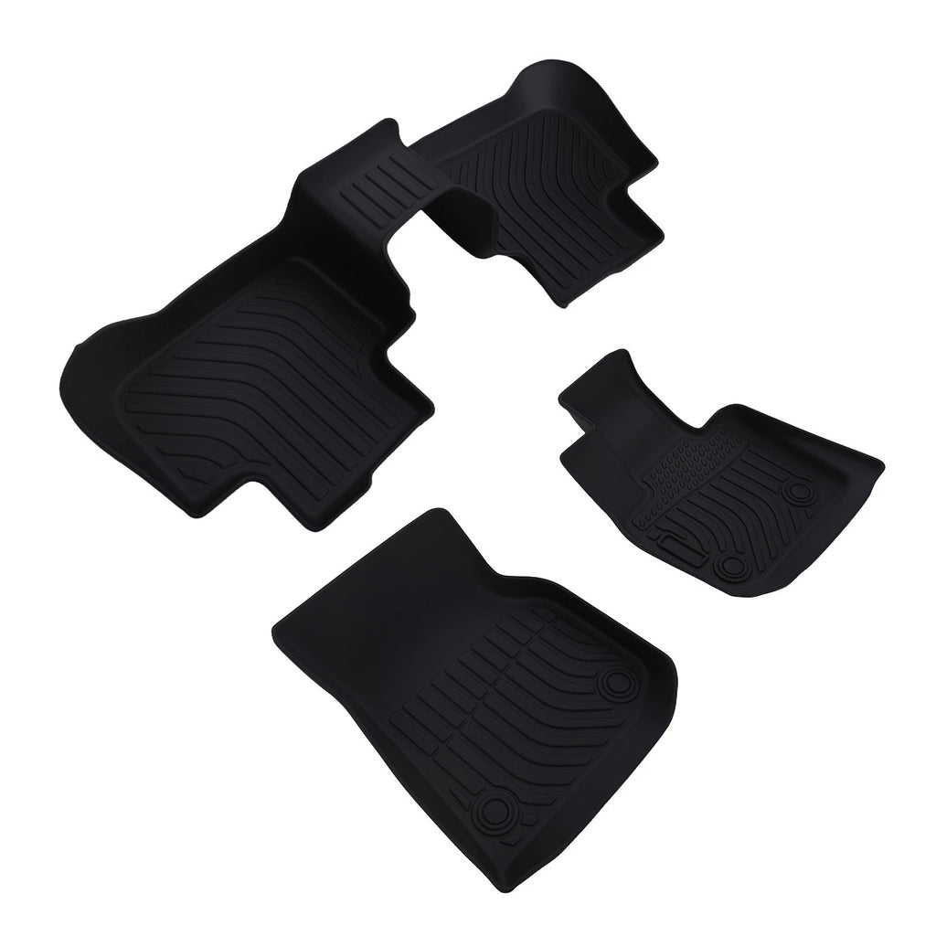 Set of 2 All-Weather Floor Mats for BMW X3/X4 (2018–2025) Rubber Black