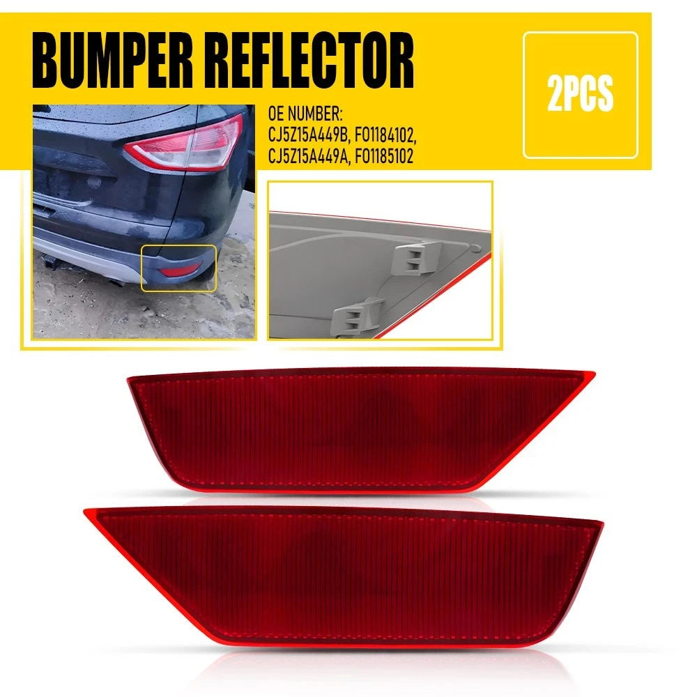 Pair Rear Bumper Reflector Light Lamp for Ford Escape (2013–2019)