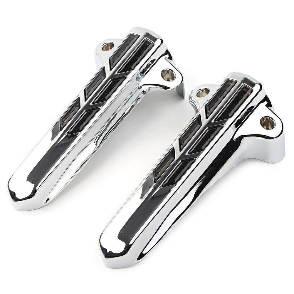 1 Pair Front Lower Fork Leg Covers Smoke LED for Harley FLHR FLHTK FLHX (2014–2020)