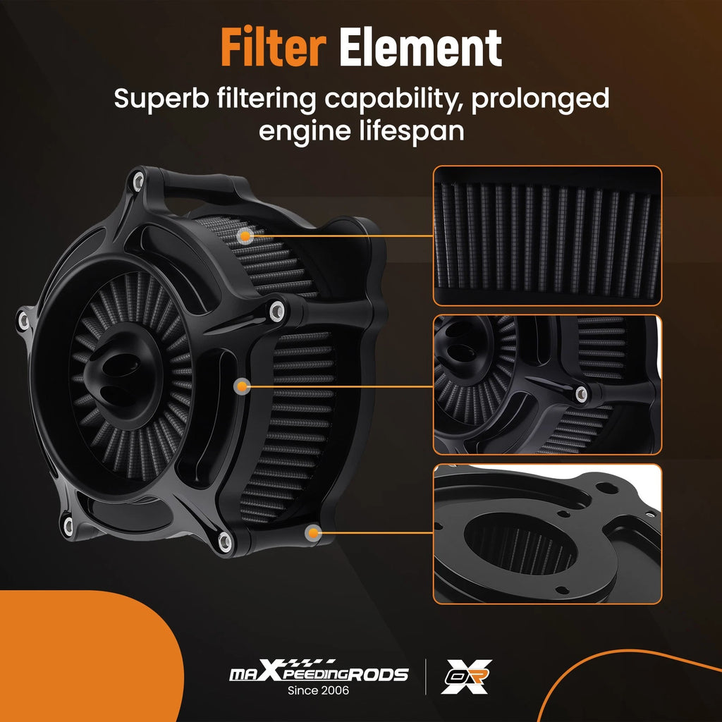 Performance Air Filter for Harley Road Glide (2008-2016) Billet Aluminum Black