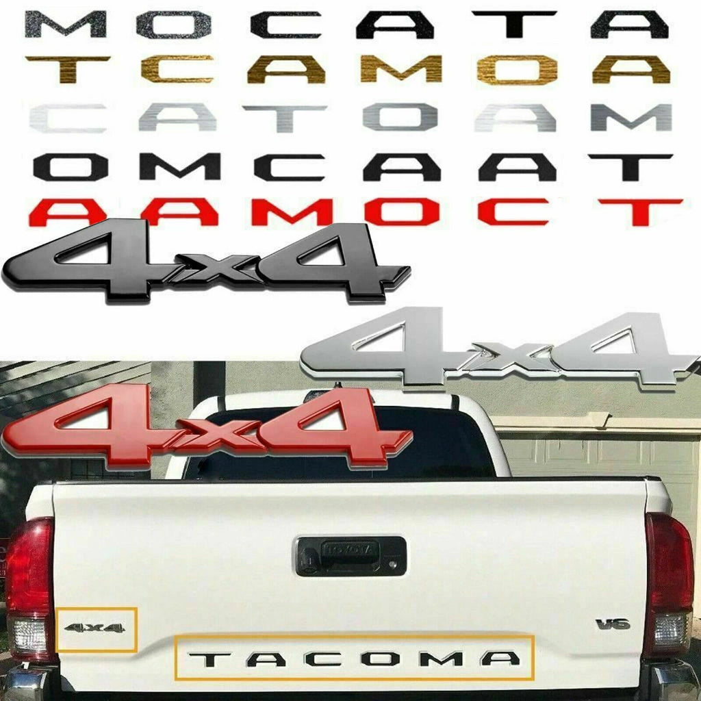 Vinyl Tailgate Insert Decal & 4x4 Badge Emblem for Toyota Tacoma (2016–2019)