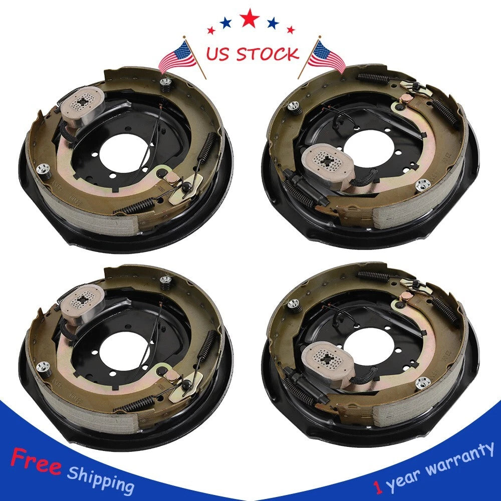 Set of 2 Electric Trailer Brake Assemblies for 7000 lbs Axle (12" x 2")