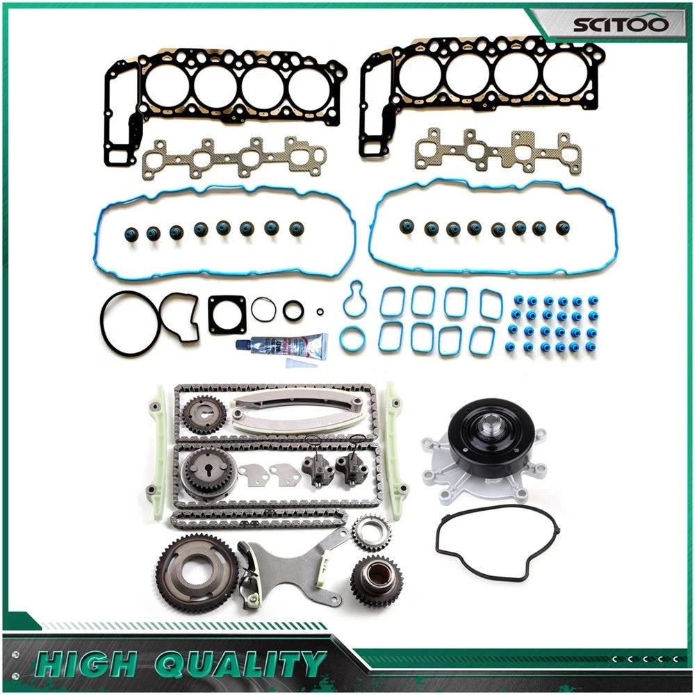 Head Gasket Set, Timing Chain Kit, Water Pump for Dodge Ram 1500 4.7L (2002–2002)